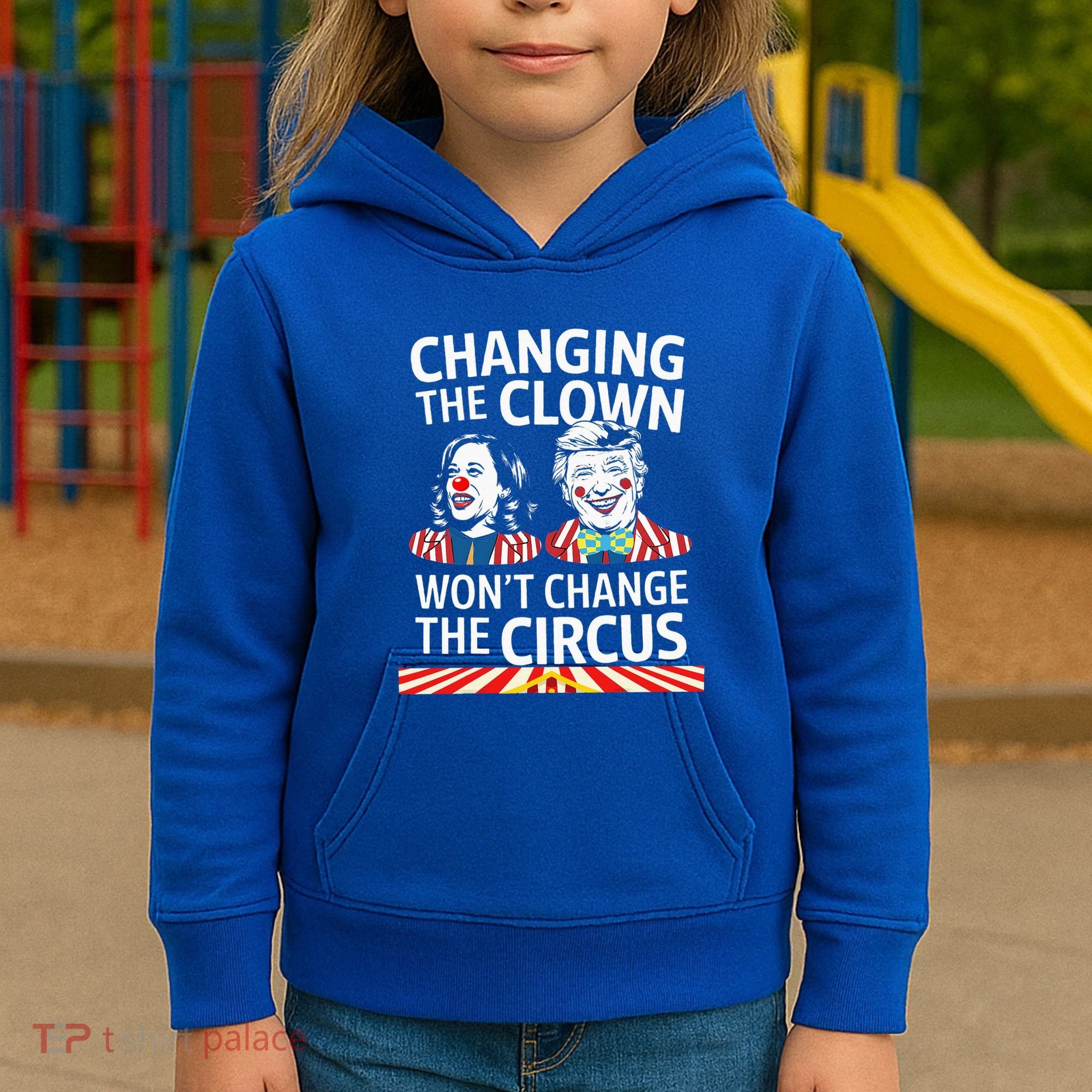 Same Circus Different Clown Political Kamala And Trump Kids Hoodie