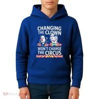 Same Circus Different Clown Political Kamala And Trump Kids Hoodie thumb 4