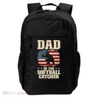 Softball Catcher Dad Jokes American Flag Fathers Day Backpack thumb 0