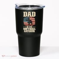 Softball Catcher Dad Jokes American Flag Fathers Day Tumbler thumb 0