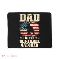 Softball Catcher Dad Jokes American Flag Fathers Day Mousepad thumb 0