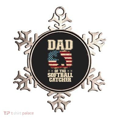 Softball Catcher Dad Jokes American Flag Fathers Day Ornament