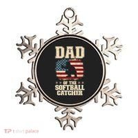 Softball Catcher Dad Jokes American Flag Fathers Day Ornament thumb 0