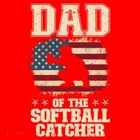Softball Catcher Dad Jokes American Flag Fathers Day Santa Hat thumb 1