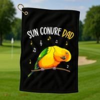 Sun Conure Dad Funny Parrot Bird Lover Golf Towel thumb 1
