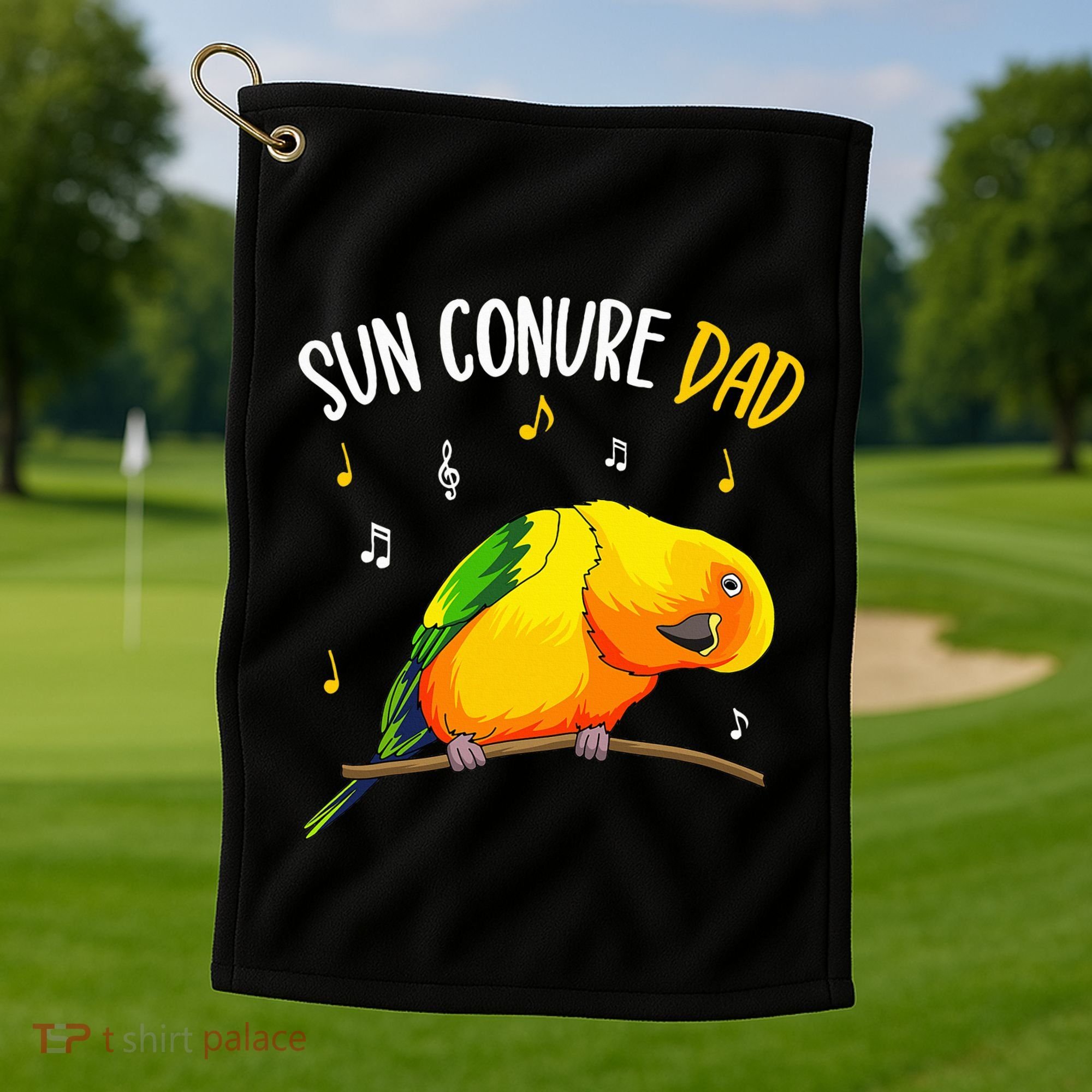 Sun Conure Dad Funny Parrot Bird Lover Golf Towel