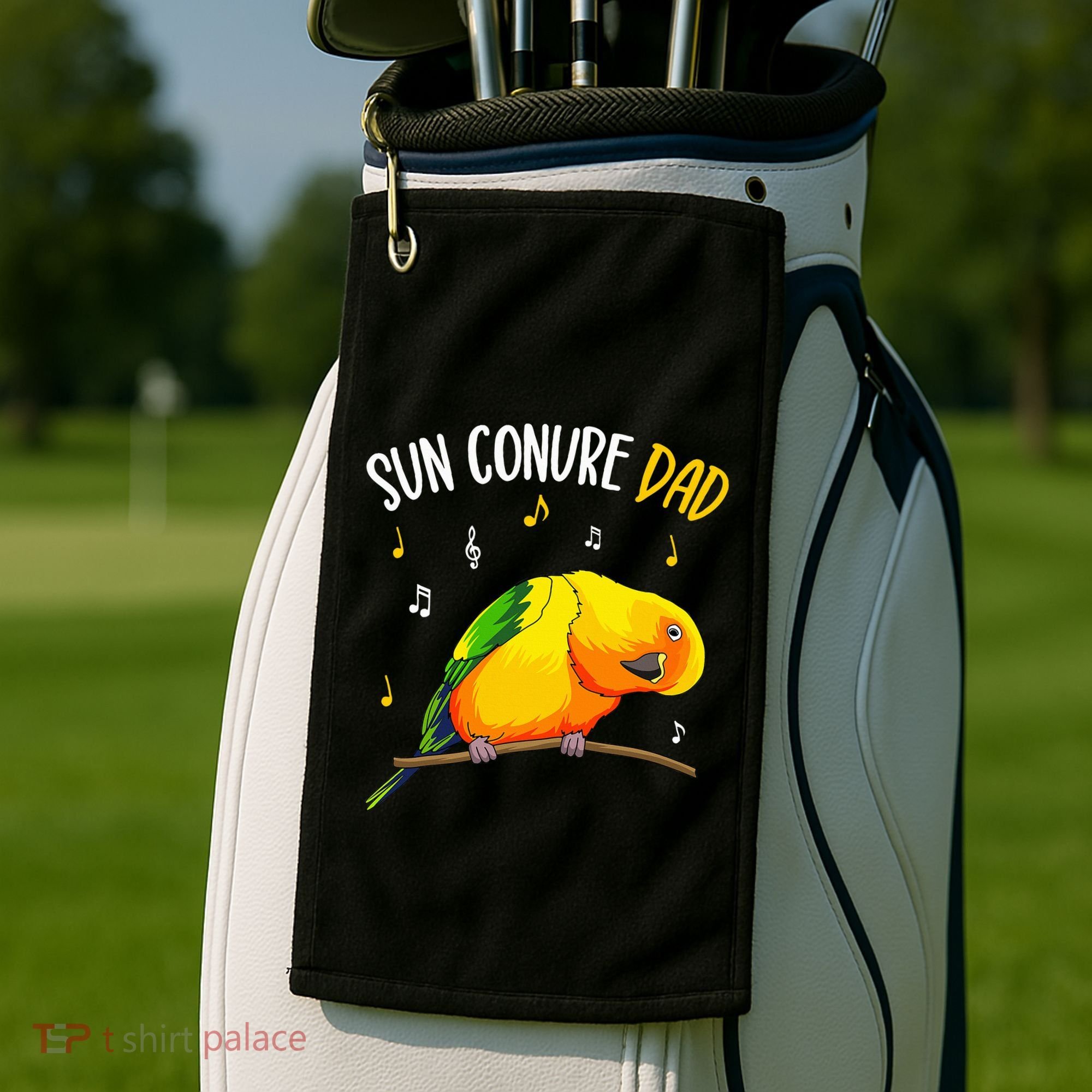 Sun Conure Dad Funny Parrot Bird Lover Golf Towel