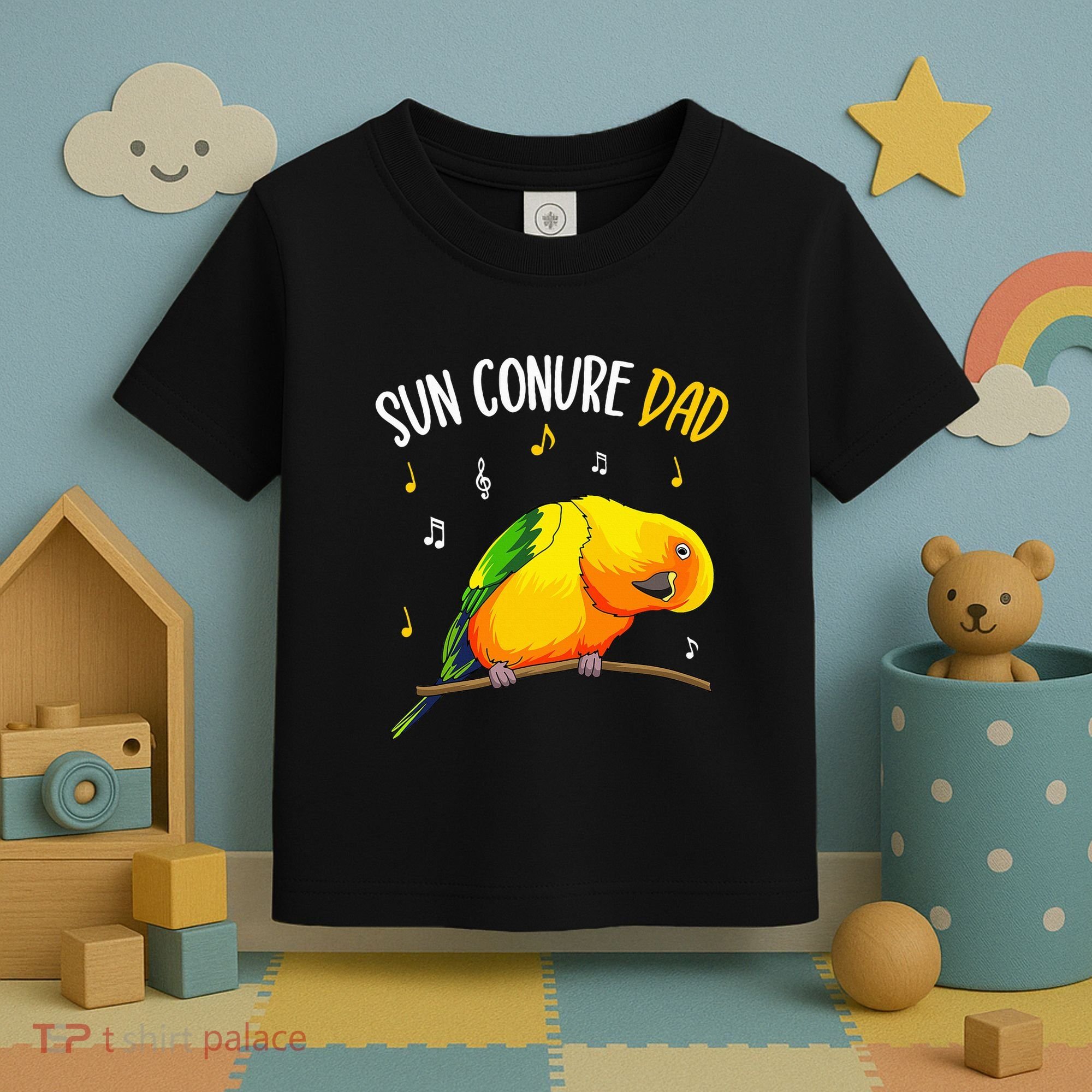 Sun Conure Dad Funny Parrot Bird Lover Toddler T-Shirt