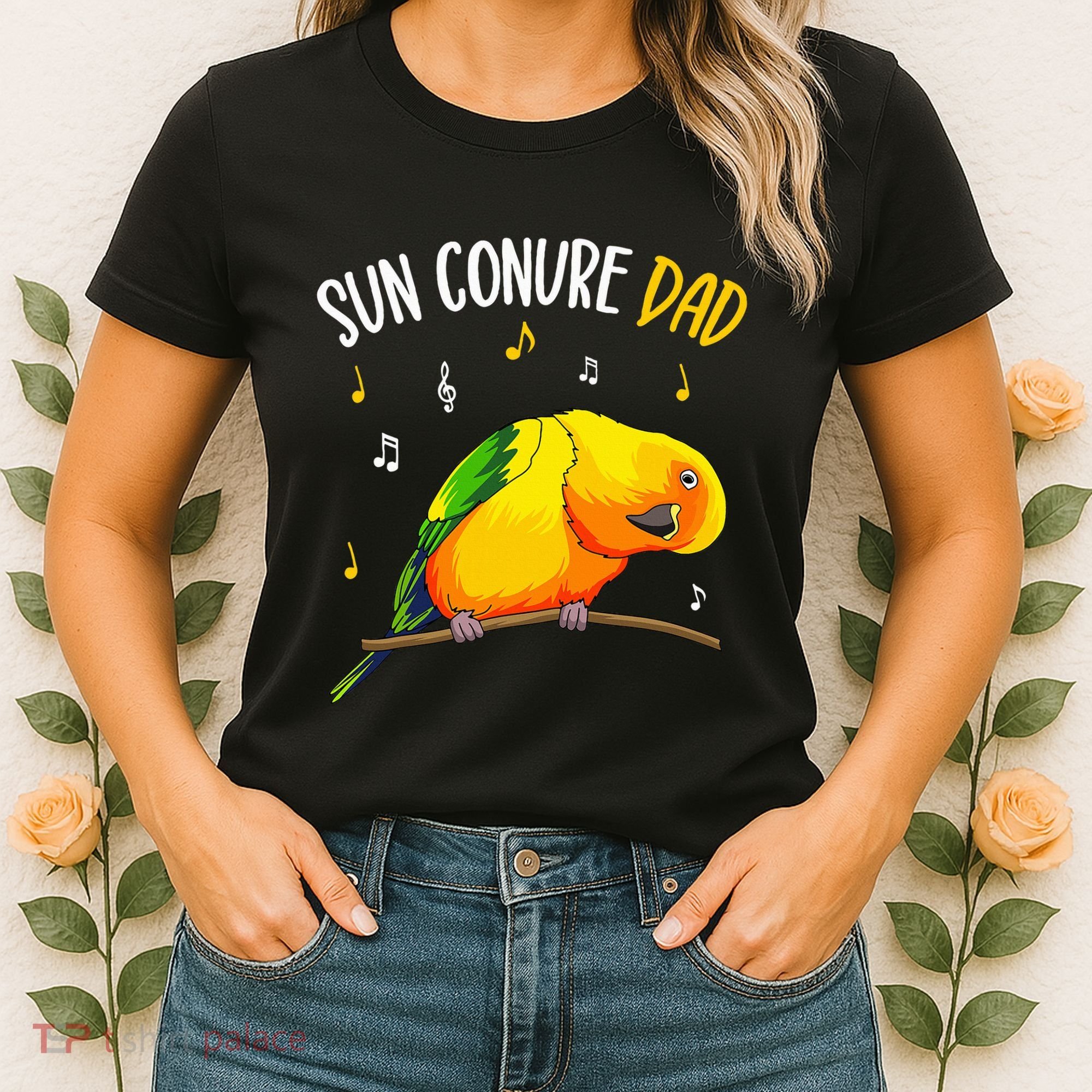 Sun Conure Dad Funny Parrot Bird Lover Women's T-Shirt
