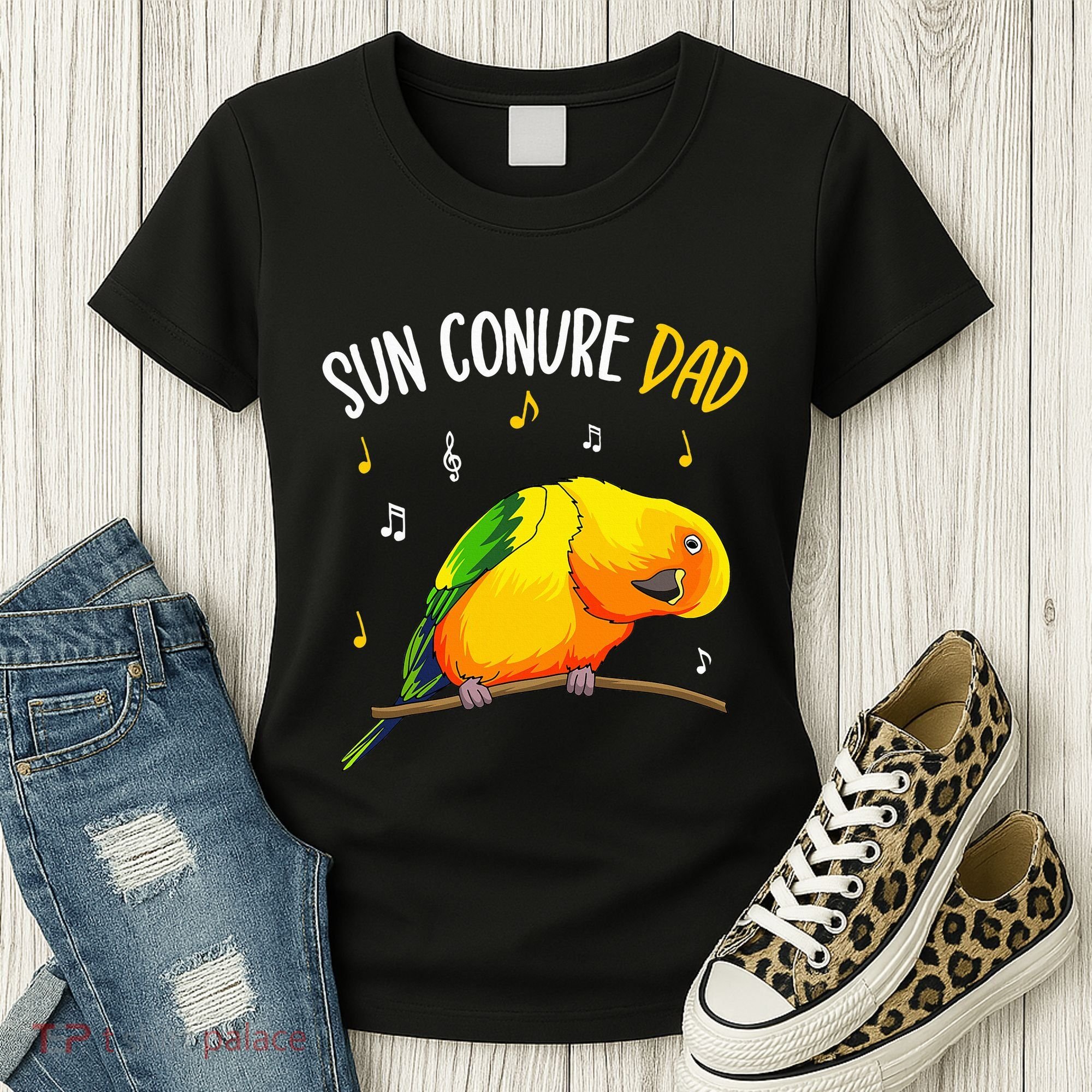 Sun Conure Dad Funny Parrot Bird Lover Women's T-Shirt