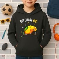 Sun Conure Dad Funny Parrot Bird Lover Kids Hoodie thumb 2