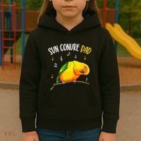Sun Conure Dad Funny Parrot Bird Lover Kids Hoodie thumb 3