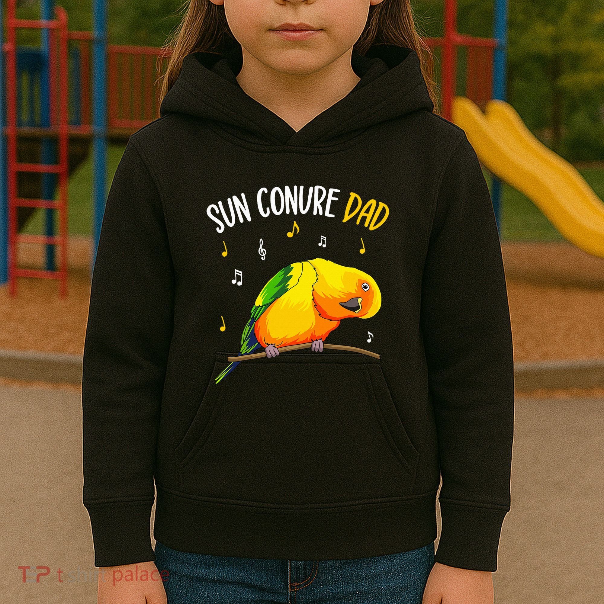 Sun Conure Dad Funny Parrot Bird Lover Kids Hoodie