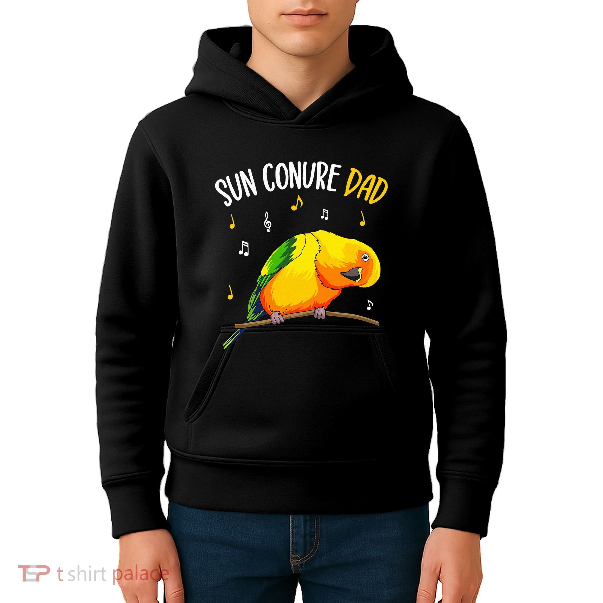 Sun Conure Dad Funny Parrot Bird Lover Kids Hoodie