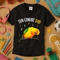 Sun Conure Dad Funny Parrot Bird Lover Kids T-Shirt thumb 3