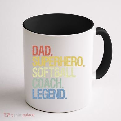 Softball Coach Dad Gift Coffee Mug back