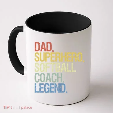 Softball Coach Dad Gift Coffee Mug