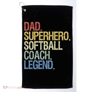 Softball Coach Dad Gift Golf Towel