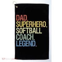 Softball Coach Dad Gift Golf Towel thumb 0