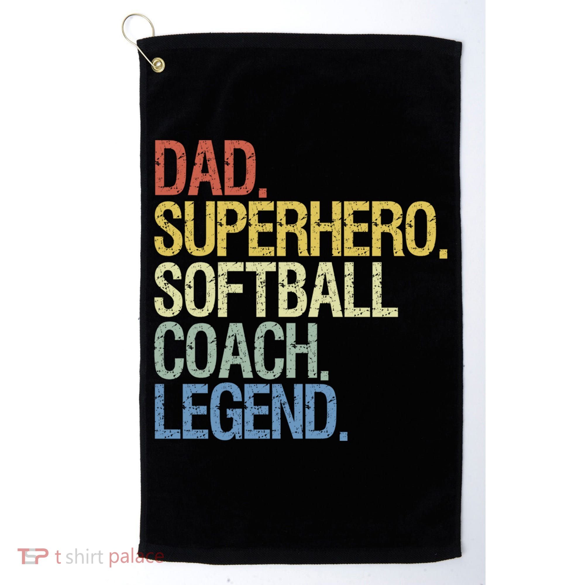 Softball Coach Dad Gift Golf Towel