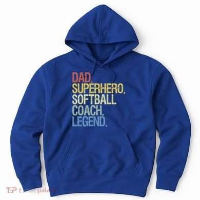Softball Coach Dad Gift Hoodie
