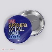 Softball Coach Dad Gift Button thumb 0