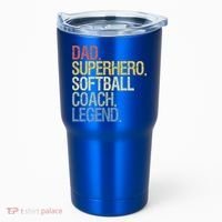 Softball Coach Dad Gift Tumbler thumb 0