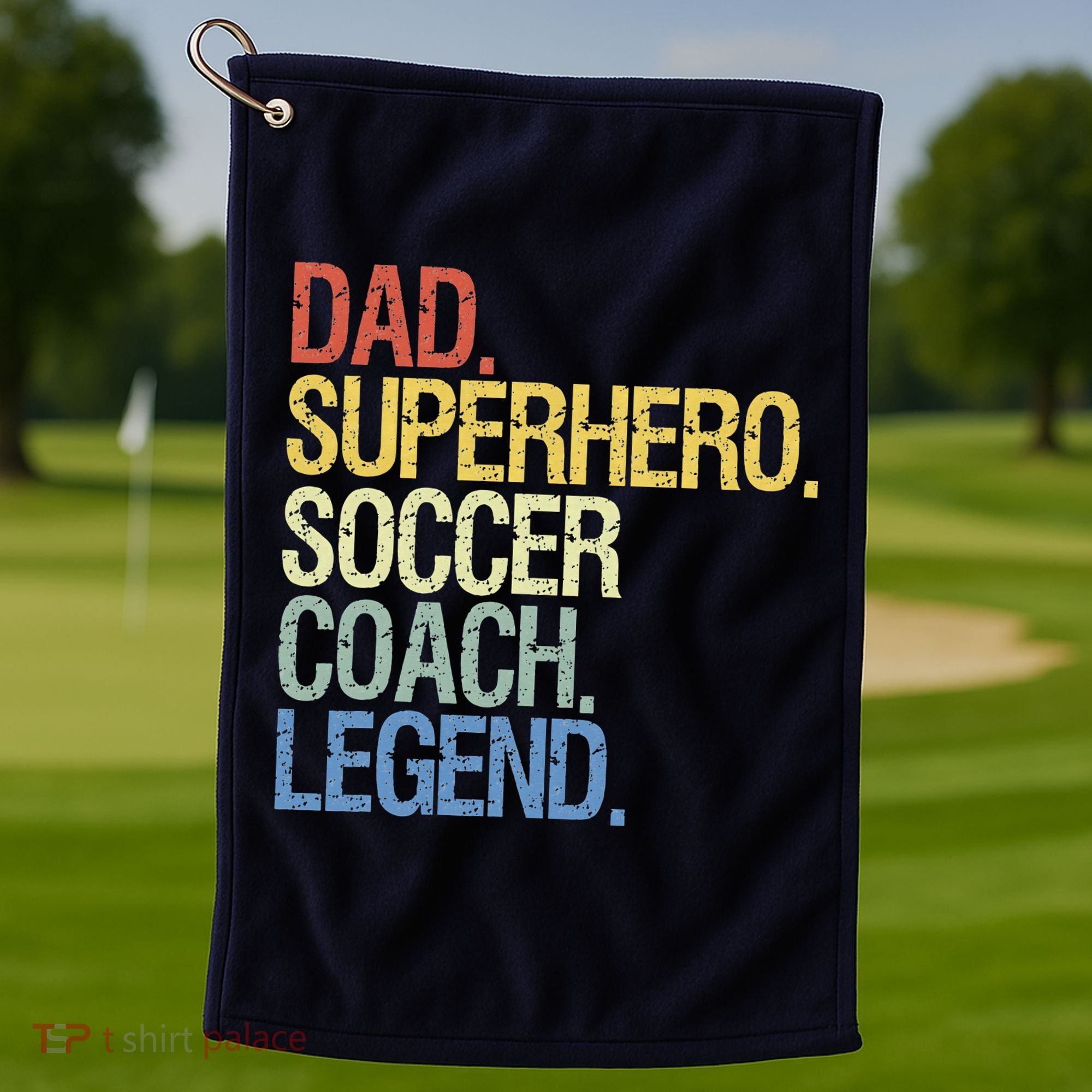 Soccer coach dad Golf Towel