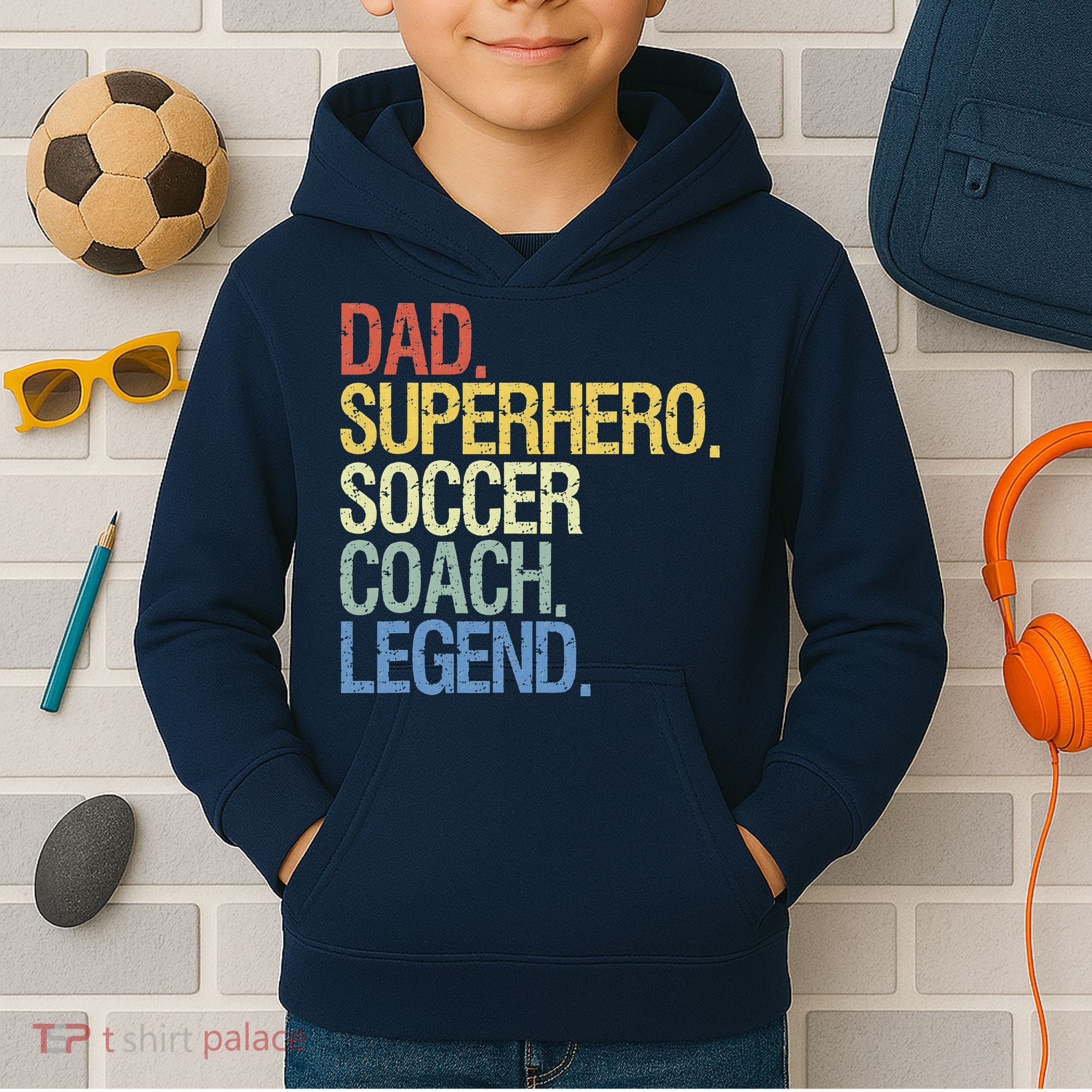 Soccer coach dad Kids Hoodie