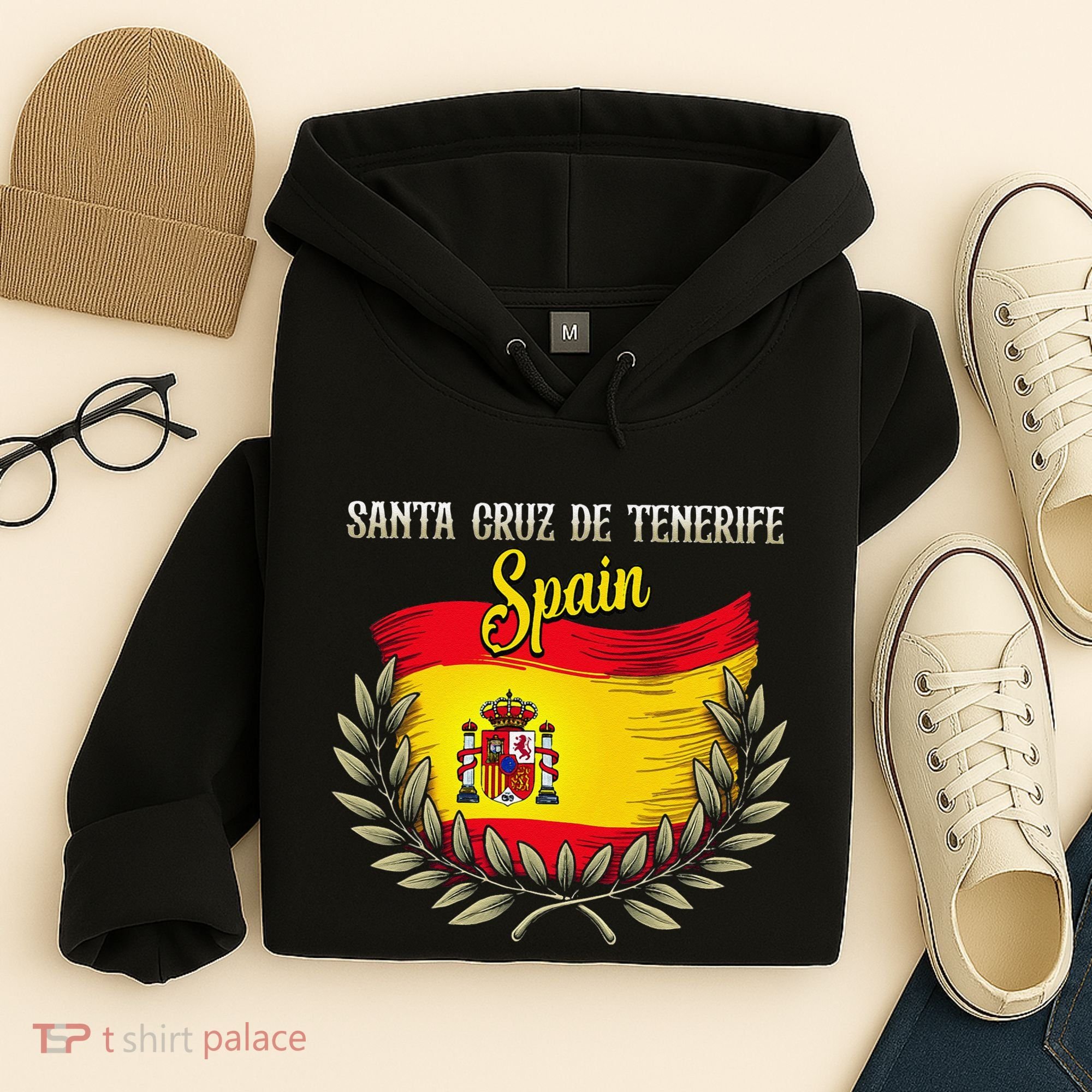 Santa Cruz De Tenerife Spain Flag Spanish City Vacation Hoodie