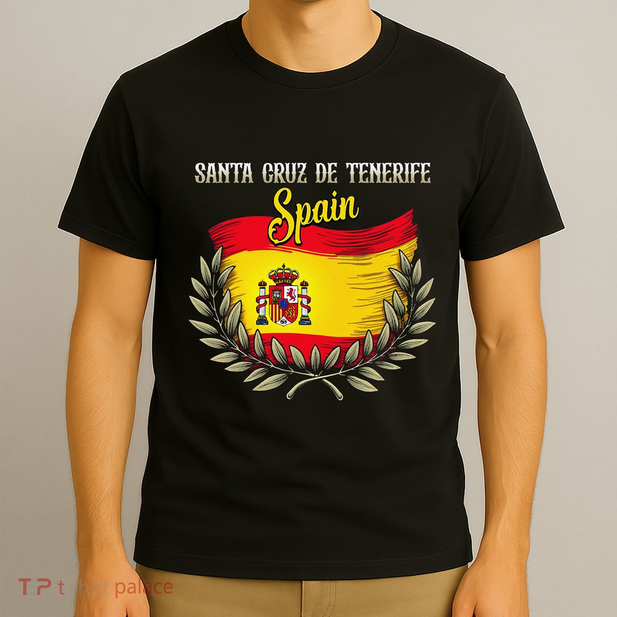 Santa Cruz De Tenerife Spain Flag Spanish City Vacation T-Shirt