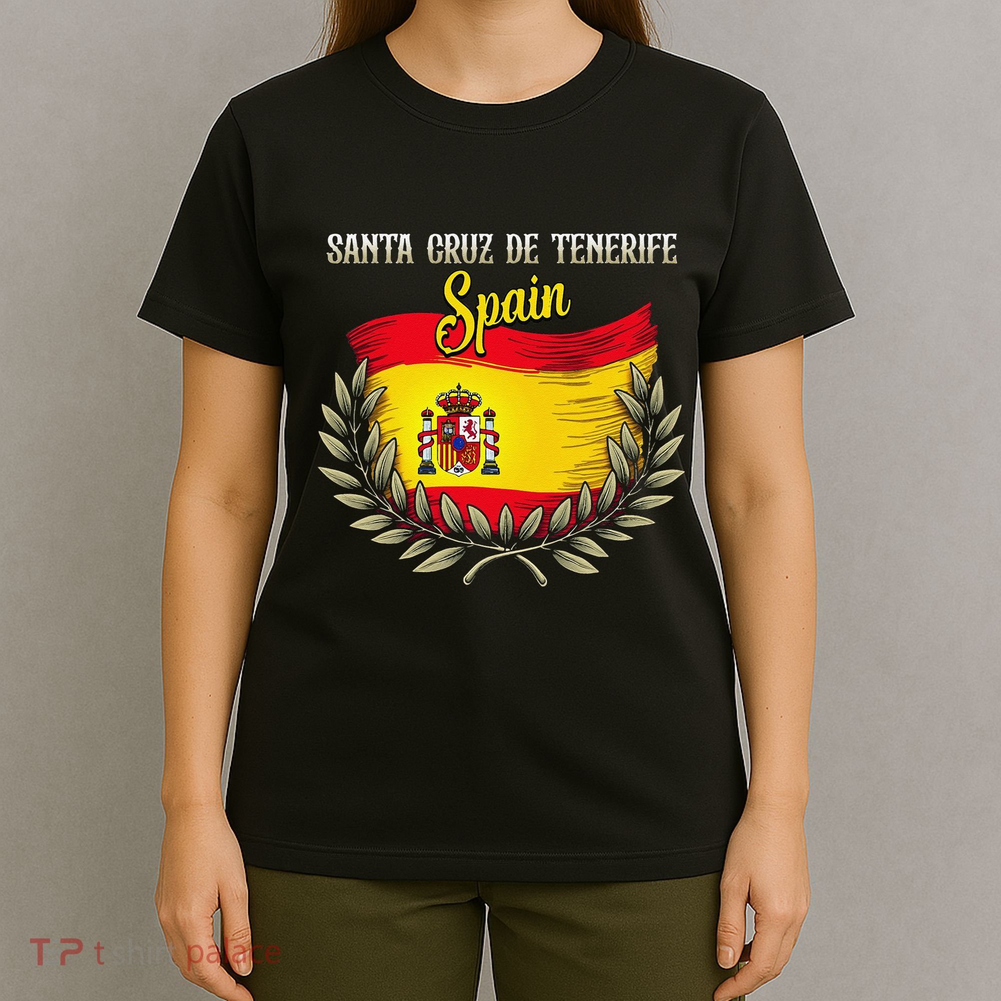Santa Cruz De Tenerife Spain Flag Spanish City Vacation T-Shirt