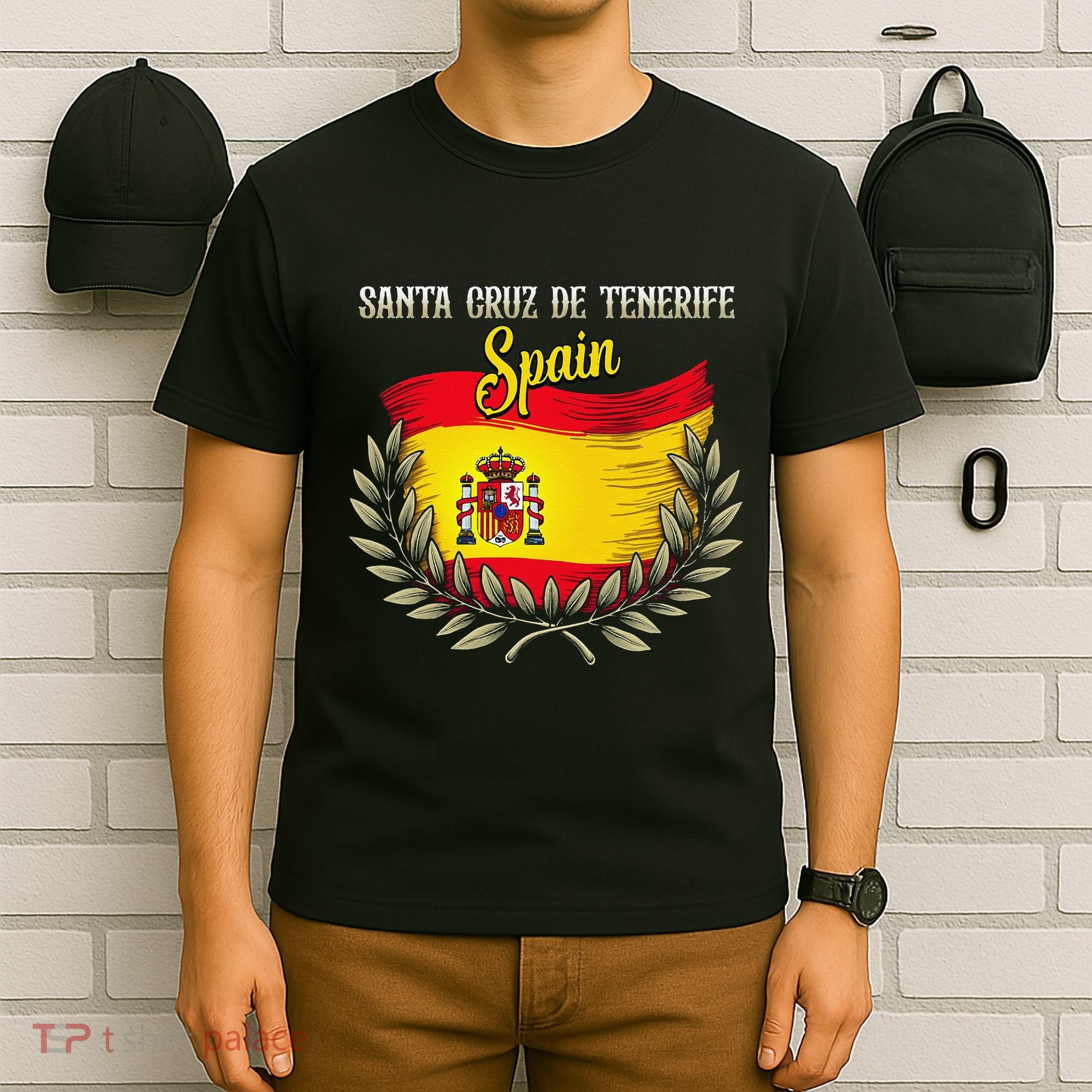 Santa Cruz De Tenerife Spain Flag Spanish City Vacation T-Shirt