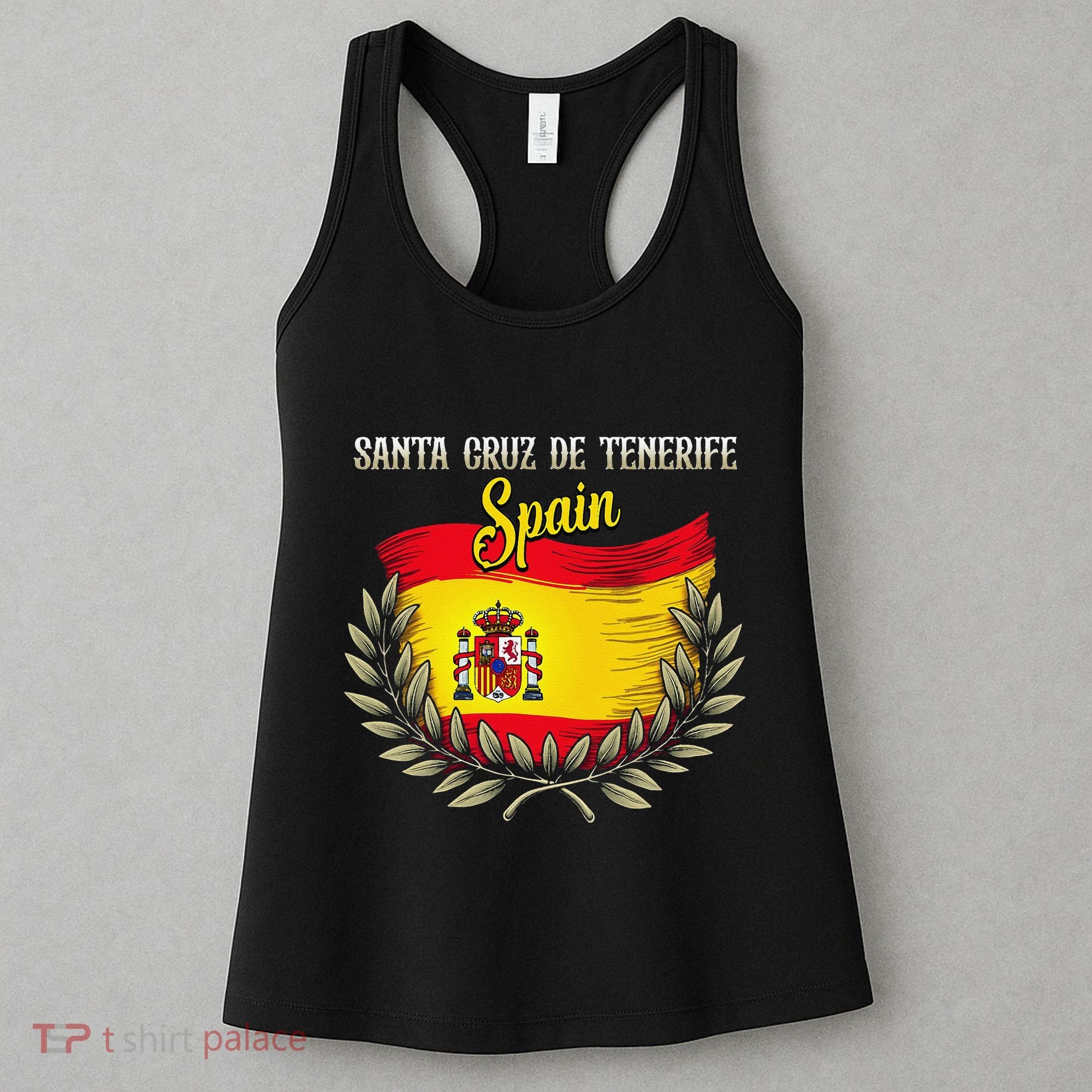 Santa Cruz De Tenerife Spain Flag Spanish City Vacation Women's Tank Top