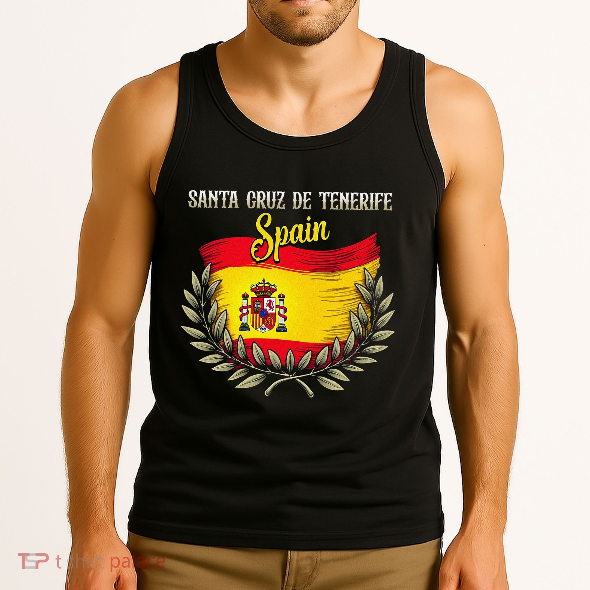 Santa Cruz De Tenerife Spain Flag Spanish City Vacation Tank Top