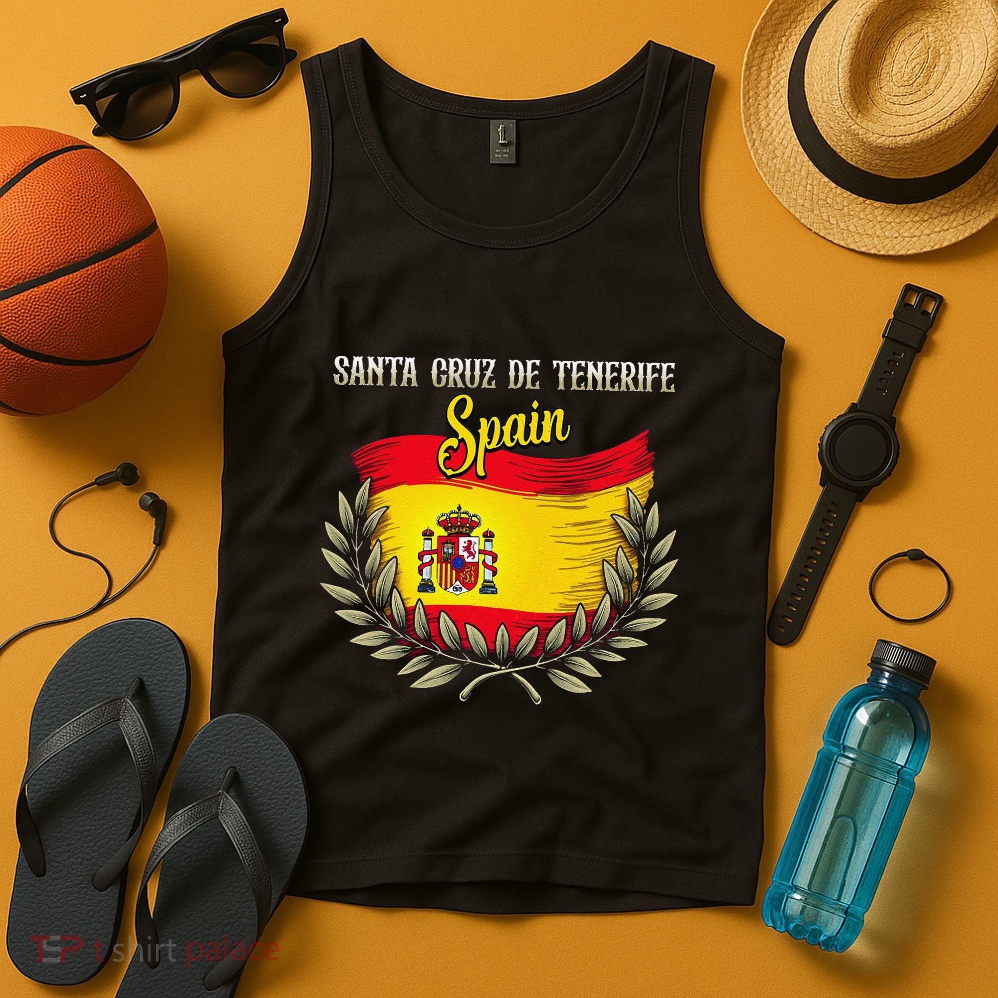 Santa Cruz De Tenerife Spain Flag Spanish City Vacation Tank Top