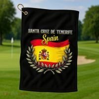 Santa Cruz De Tenerife Spain Flag Spanish City Vacation Golf Towel thumb 1