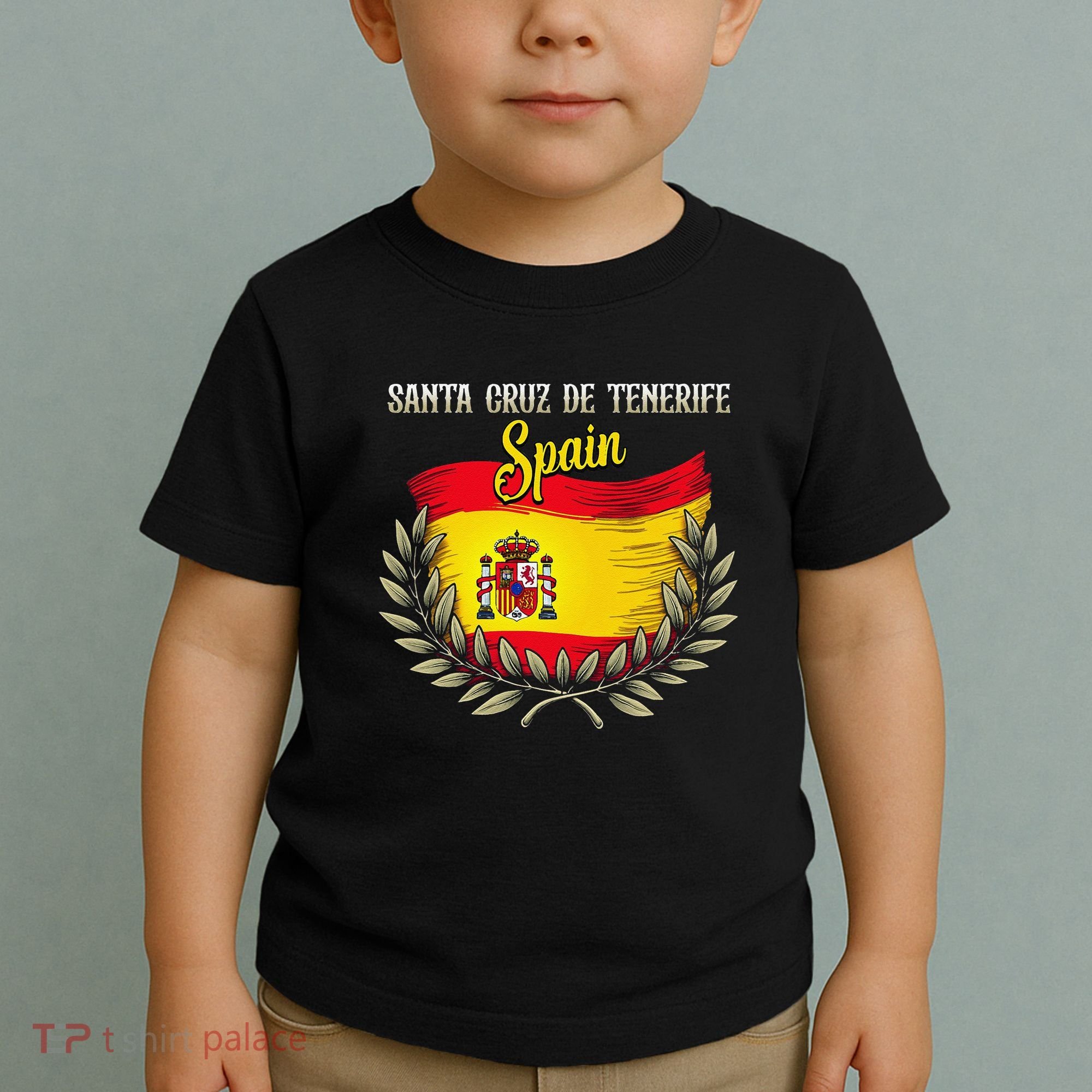 Santa Cruz De Tenerife Spain Flag Spanish City Vacation Toddler T-Shirt