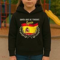 Santa Cruz De Tenerife Spain Flag Spanish City Vacation Kids Hoodie thumb 3