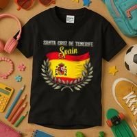 Santa Cruz De Tenerife Spain Flag Spanish City Vacation Kids T-Shirt thumb 3