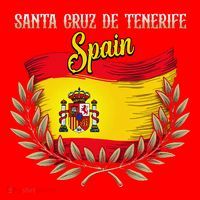 Santa Cruz De Tenerife Spain Flag Spanish City Vacation Santa Hat thumb 1