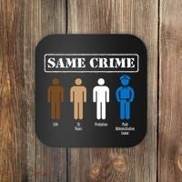 Same Crime Different Time Funny Satirical Coaster thumb 0