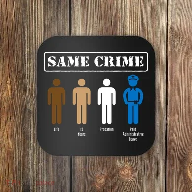 Same Crime Different Time Funny Satirical Coaster