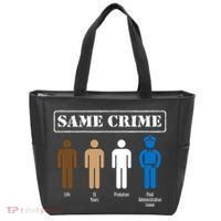 Same Crime Different Time Funny Satirical Tote Bag thumb 0