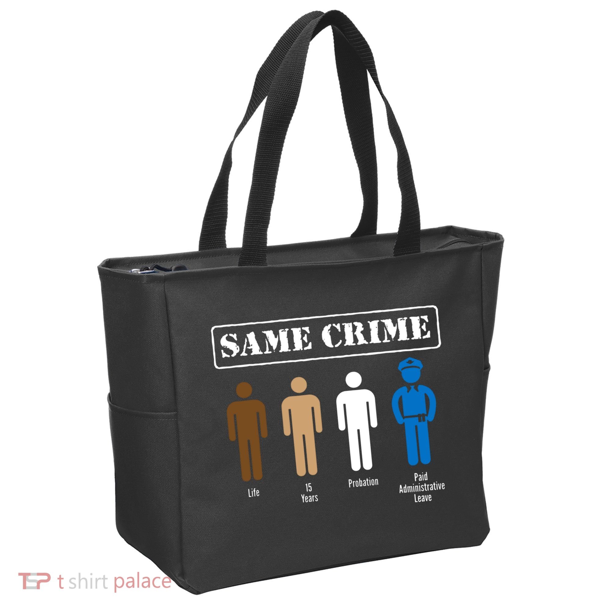 Same Crime Different Time Funny Satirical Tote Bag