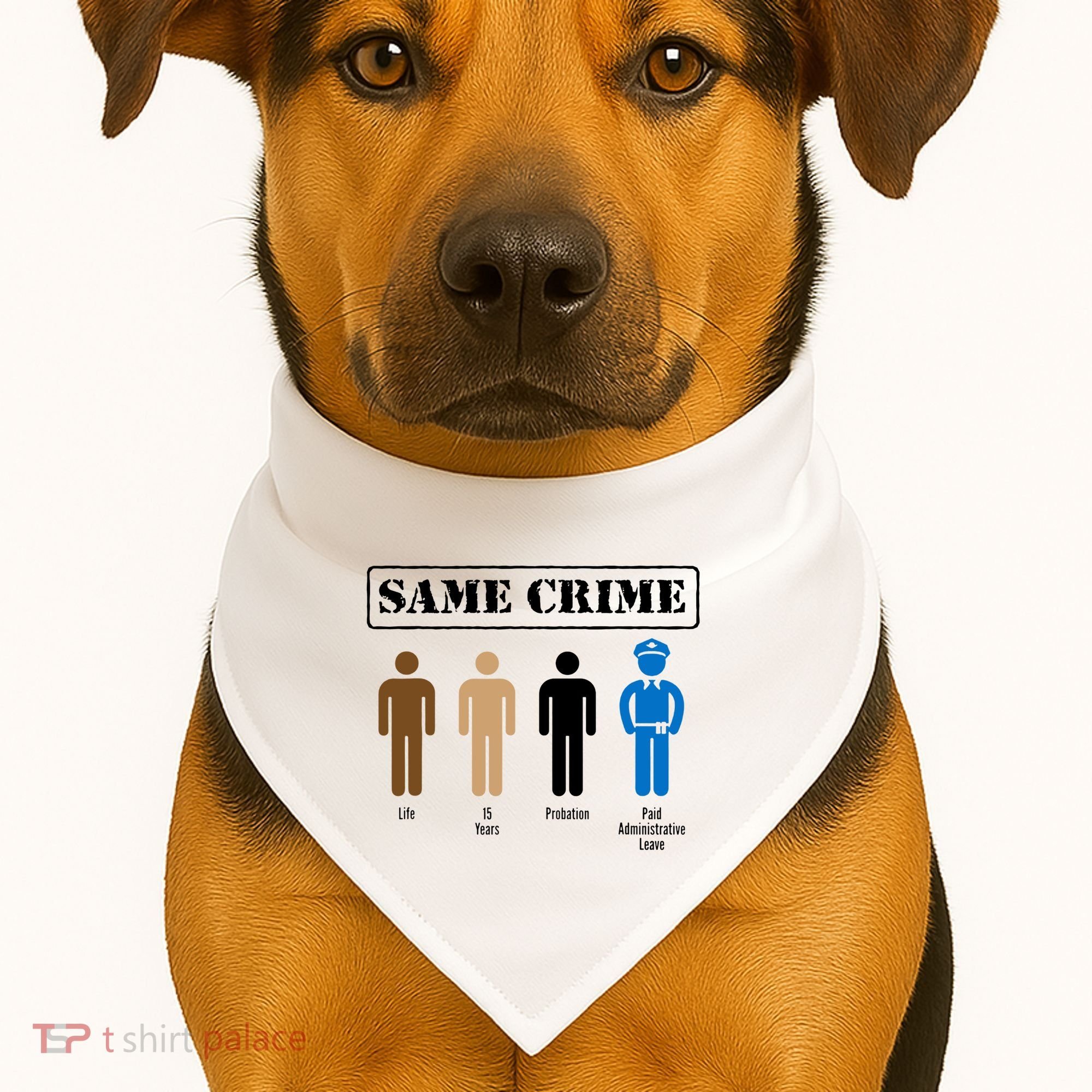 Same Crime Different Time Funny Satirical USA-Made Doggie Bandana