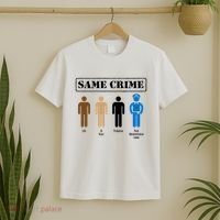 Same Crime Different Time Funny Satirical T-Shirt thumb 2