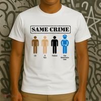 Same Crime Different Time Funny Satirical T-Shirt thumb 3