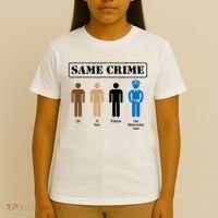 Same Crime Different Time Funny Satirical T-Shirt thumb 4