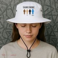 Same Crime Different Time Funny Satirical Bucket Hat thumb 3